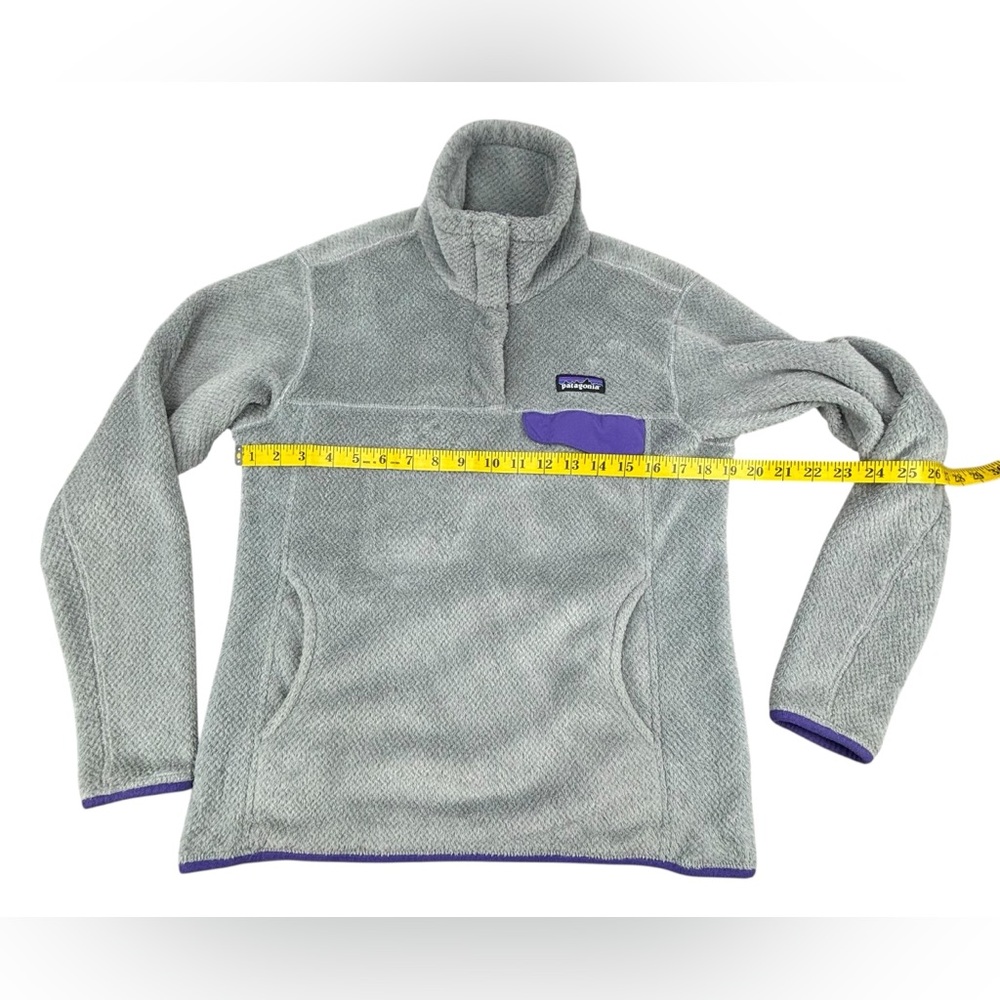 Patagonia | Re-Tool Snap-T Fleece Pullover | Tailored Grey/Purple | Size Medium - Picture 8 of 9